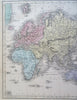 Europe Continent Germany France Ottoman Empire Russia Austria 1853 Hall Map