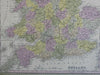 England Wales Liverpool London Yorkshire Cornwall Sussex c. 1846-9 Mitchell map