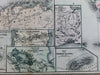 Florida state Panama Nicaragua Proposed Canals Bermuda 1889 Bradley huge old map