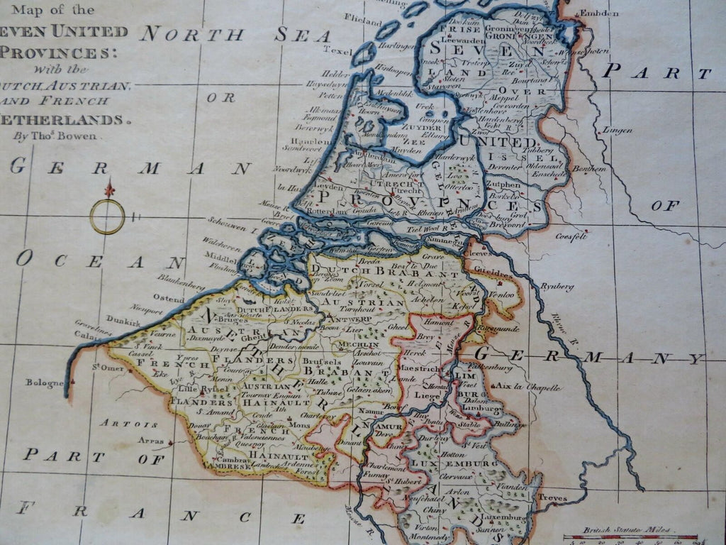 Seven United Provinces Dutch Republic Austrian Netherlands 1755 Bowen map