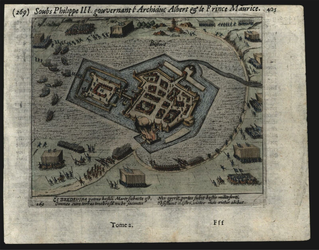 Bredevoort Netherlands Holland 1616 city plan battle map troops Baudart