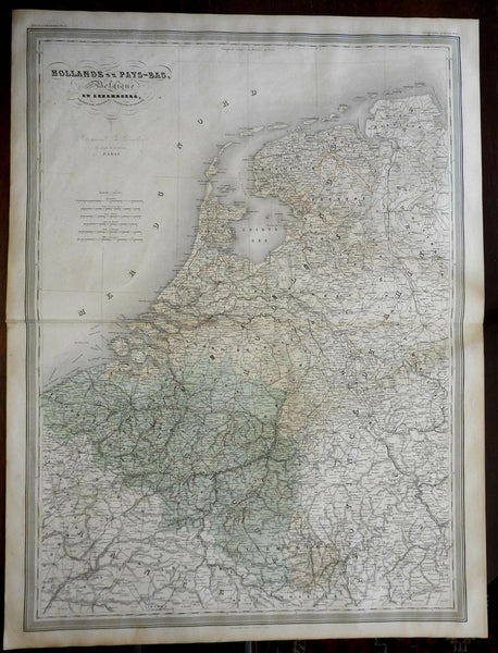 Low Countries Netherlands Belgium Luxembourg Holland 1865 Dufour Dyonett map