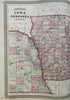 Iowa & Nebraska Omaha Iowa City Des Moines Council Bluffs 1866-79 AJ Johnson map