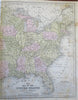 Territorial United States California w/ Gold Region inset 1852 America map