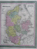 Kingdom of Denmark Jylland Sjaelland Copenhagen c 1850 Cowperthwait Mitchell map