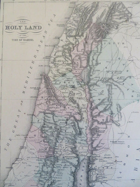 Holy Land Kingdom of Israel Samuel the Prophet Jerusalem 1862 Johnson map