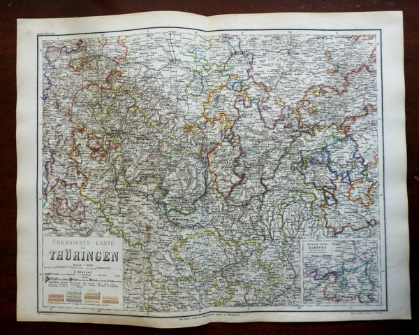 Thuringia German Empire Gotha Erfurt Hildburghausen 1873 Ravenstein map