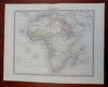 Africa Continent Cape Colony Guinea Congo 1861 Tardieu large hand color map