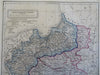 Poland & East Prussia Polen Warsaw 1860's Biller engraved hand colored map