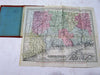 Connecticut scarce folding pocket map 1875 Butler Mitchell hand color antique compliment