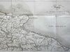 Central Italy Rome to Naples Foggia Ostia 1842 scarce detailed Italian map