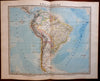 South America Lot of 7 maps wall size 1897 Stieler detailed map