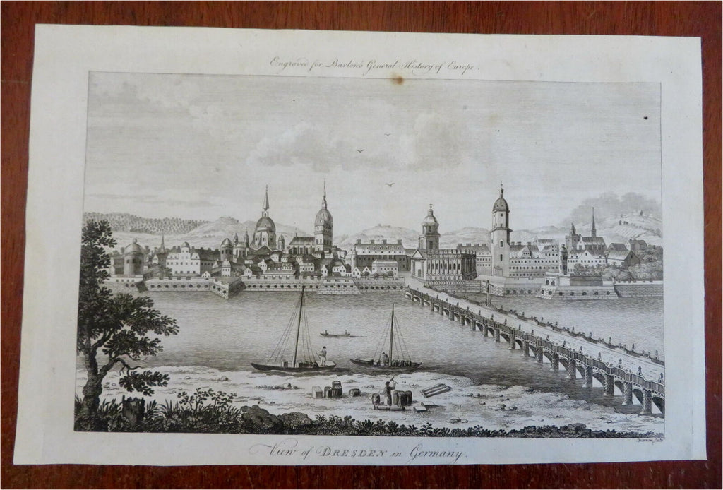 Dresden Germany Holy Roman Empire City View c. 1789 Sparrow engraved print