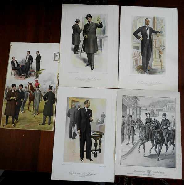 Male Fashion huge prints 1915 lot x 5 stylish suits Horse Racing Overcoats