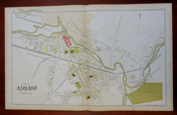 Ashland Middlesex Massachusetts 1889 Walker detailed city plan