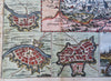 Duchy of Bavaria Holy Roman Empire Germany 1708 La Feuille decorative map cities