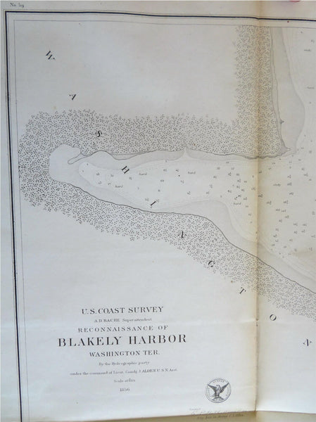 Blakely Harbor Washington Territory 1856 U.S. Coastal Survey nautical chart