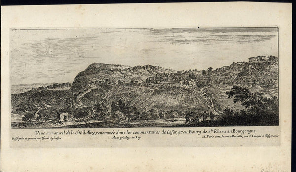 Panorama Alize Burgundy France 1642 Mariette Sylvestre antique engraved print