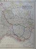 War Map Northern Italy Sardinia Piedmont Savoy Parma Modena c.1856-72 Weller map