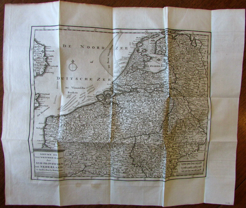 Holland Netherlands Nederland 1738 Tirion folio XII Provinces antique map