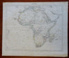 Africa Continent Mountains of the Moon Unexplored Regions 1844 Flemming map