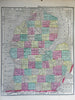 Michigan County Map Railroads 1856 Morse Cerographic miniature map