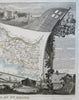 Southern France Lower Rhone Rhine River Marseilles 1856 Levasseur decorative map