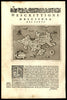 Zakynthos Greece Porcacchi 1576 Zante miniature map w/ sea monsters