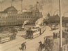 West Street New York City Dock Improvement Streetcar 1901 antique historic print