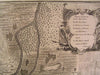 Bouchain France City Plan Battle Fortress Attack c.1745 antique Basire map