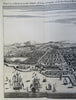 Batavia Jakarta Java Indonesia Harbor Ships 1754 engraved bird's eye view print