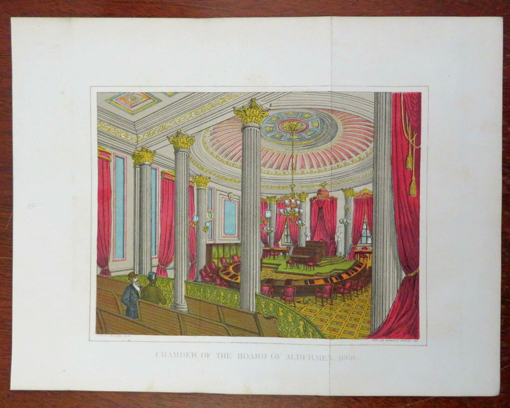 Chamber of the Board of Aldermen 1868 New York city color view print