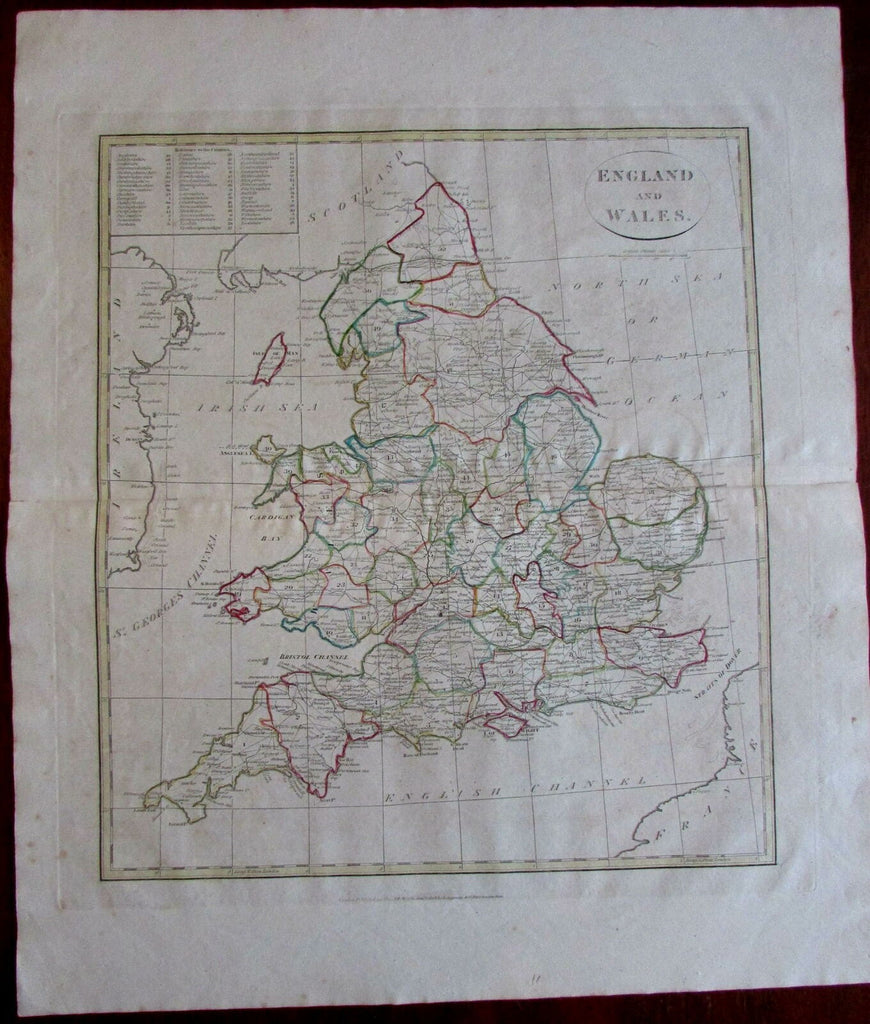 England & Wales 1808 Longmans folio Guthrie antique map