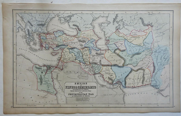 Empire of Ninus and Semiramis Assyria Persia Egypt 1855 Philip Historical map