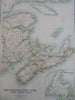 Canadian Maritimes Nova Scotia Newfoundland 1890 scarce folio Scribner-Black map