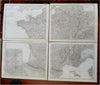 France Paris Nantes Marseilles Orleans Lyon 1855 Stulpnagel detailed 4 sheet map