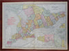 Ontario Canada Great Lakes region 1908 McNally large overprinted map