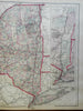 New York State Hudson Valley Niagara Falls 1876 O.W. Gray fine large map