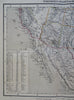 Southwestern United States Texas Arizona New Mexico 1885 Flemming detailed map