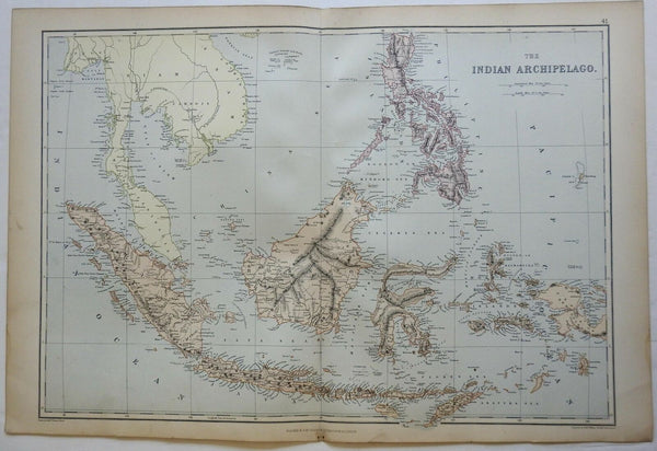 Southeast Asia Malaysia Indonesia Sumatra Moluccans Philippines 1883 Blackie map