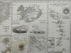 Volcanic Islands of World Cape Verde Sicily Azores Antilles Iceland 1850 map