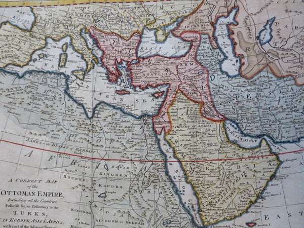 Ottoman Empire Arabia Persia Africa Emerald Mts. 1777 Bowen folio hand color map