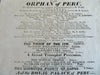 Theatre Royal London 1823 Macready Grimaldi Grieve Orphan of Peru play Broadside