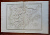 Spain & Portugal Iberia Madrid Lisbon Barcelona Pamplona Cadiz 1849 Thierry map