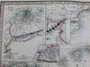 Algeria Tunisia Tunis Constantine w/ inset maps 1837 antique folio color map