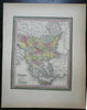 Ottoman Empire & Greece Balkans Serbia Albania Bosnia c.1850 Cowperthwait map