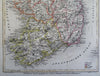 Ireland Dublin Cork Derry Galway 1849 Radefeld engraved map