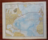 Atlantic Ocean Caribbean Sea Telegraph Lines Travel 1879 Berghaus detailed map