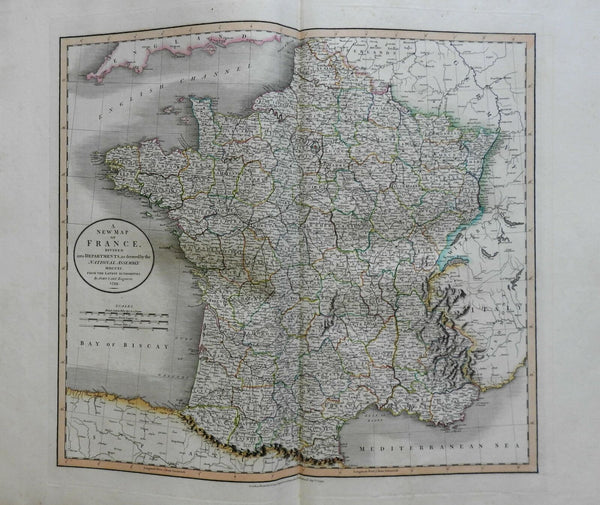 Revolutionary France Divided into Departments 1799 Cary fine folio map