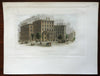 Revere House Boston Mass 1840's rare G Smith Billings hand color city view print